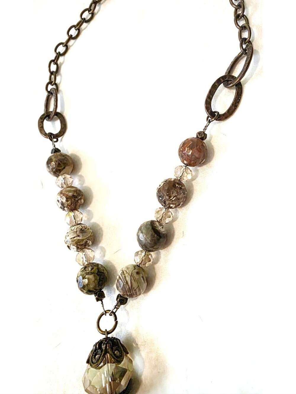 CAROL SU Jasper Heart Crystal & Stone Necklace - Picture 3 of 5